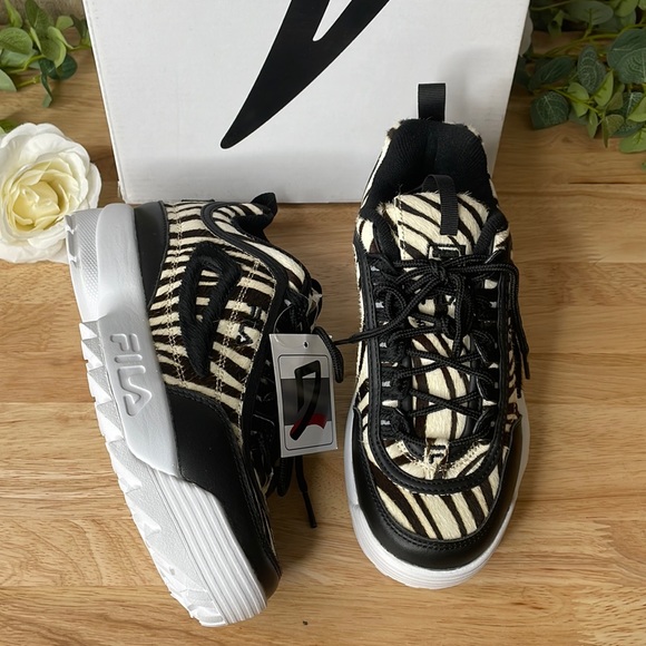 Fila  Disruptor II Zebra Print Sneakers  7.5M - Picture 1 of 6